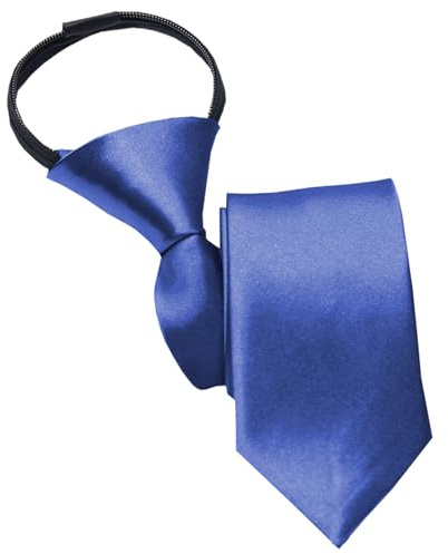 NiceYnn Cravatta Bambino Pre-annodata in Raso con Cerniera Regolabile 38 cm di Lunghezza per Ragazzo Ragazza Formale Matrimonio Celebrazione Uniforme Scolastica, blu, Taglia unica