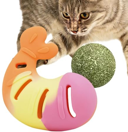 Generico Giocattoli da mordere per gatti - Forma di gamberetto con gatta per la dentizione dei gattini,Giocattolo anti-morso per gatti - per Interni ed Esterni, Uso Quotidiano, Appartamento,
