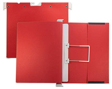 Hängehefter, Pendelhefter mit Flexiheftung/Schlaufenheftung und Urkundentasche, Hängemappen, Farbe rot, (Inhalt: 10 Stück)