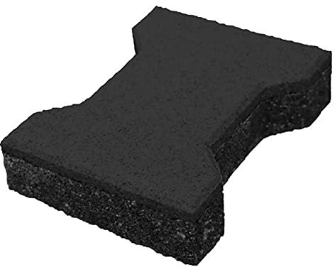 Vivol Gummiziegel 43 mm H-Form - Rutschfester Fallschutz Bodenbelag für Sport-, Spielplatz & Stall (Schwarz)