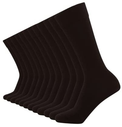 FM London (12-Pack) Bamboo Socks Men - Plain & Patterned Mens Socks Designed to Feel Soft & Resist Odour - Casual & Formal Men's Socks Suitable for any Occasion - Multicoloured & Black Socks Men