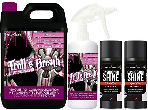 Pro-Kleen Troll's Breath 6L and Dashboard Shine 2 x 400ml - Removes Iron Fallout and Deeply Cleans Your Dashboard - Car Cleaning Kit