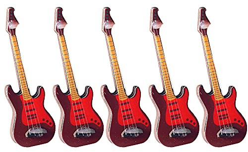 CENPEK Lot de 5 instruments miniatures artisanaux 1:12 pour maison de poupée, guitare électrique, accessoire classique