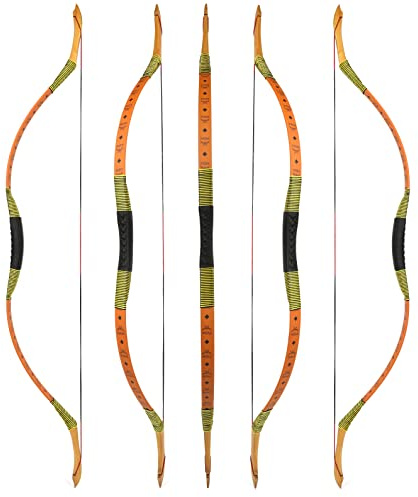 Traditional Hunting Longbow | Handmade Wooden Mongolian Style Bow | Adults Youth Beginners | Ambidextrous‌