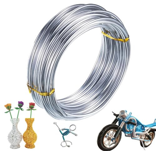 2 mm x 30 m Aluminiumdraht, Silber Basteldraht Draht zum Basteln für Kunsthandwerk Modeschmuck