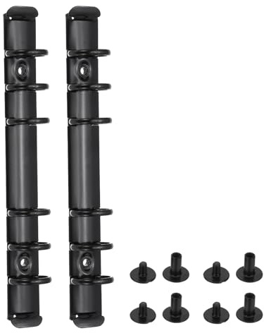 PATIKIL A6 6-Hole Ring Binder Mechanisms, 2 Set Binder Spines Replacement for Binder Planners, Black