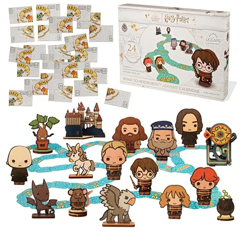 UGEARS Camino a Hogwarts Calendario de Adviento 2026 – Kit de Modelo Harry Potter Rompecabezas 3D para Adultos con 16 Figuras, 60 Pzs de Tablero de Juego, 24 Sobres Secretos 8 Años