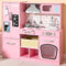 lalalark Kids Play Kitchen Set for Toddlers, Wooden Toy Playset with Lights & Sounds, Double-Door Fridge, Ice Maker & Cookware Accessories, Children Role Play Kitchen Set for 3+ Years Boys Girls