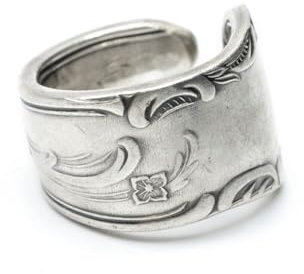 Miniblings ring män tillverkade av antika bestick cykling gaffel sked handgjord LR4 - handgjorda modesmycken - fingerring, 17.1mm, Antika bestick, metall, inte känd