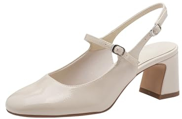 Tamaris décolleté slingback da donna con tacco a blocco beige 37 EU