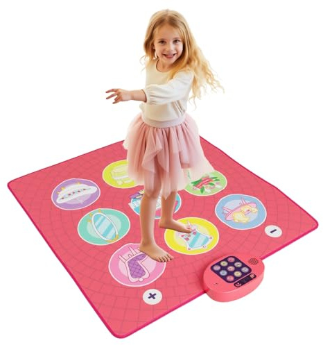 COSTWAY Kids Dance Mat, Play Mat with 3 Game Modes, 9 Keyboard Sounds, 9 Demo Songs, Score Display & Adjustable Volume, Musical Dance Pad for Girls Boys