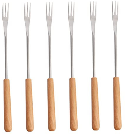 VALICLUD 6Pièces Set de Fourchettes à Fondue Acier Inoxydable avec Poignée Ustensiles de Cuisine pour Barbecue pour Fruits et Desserts