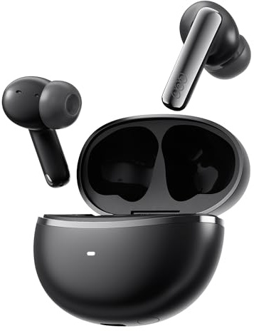 QCY MeloBuds N70 Bluetooth Kopfhörer mit Adaptive Hybride Geräuschunterdrückung,-56dB Noise Cancelling,LDAC Hi-Res Audio,6-Mic AI Klarer Anruf,50H Spielzeit,kabelloses Aufladen,IPX5,Bluetooth 6.0