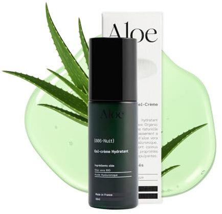 Gel‑Crème Nuit Aloe Paris 50 ml – Gel‑crème de nuit régénérant à l’Aloe Vera Bio & Acide Hyaluronique – Répare, apaise et hydrate pendant le sommeil