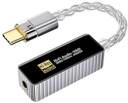 Flaroey Dual Chip CS43198+CT7601 & HiFi USB Portátil Amplificador para Auriculares sin pérdida Dongle Portátil DSD256 32Bit/384Hz B