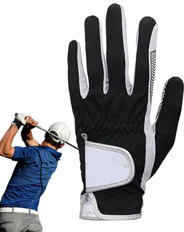 Guanti da golf da uomo – Guanti da golf da uomo per ogni condizione atmosferica | Herrèn – Guanti da golf in rete traspirante, tessuto nano-antiscivolo, opzione con una sola mano, per mancini o