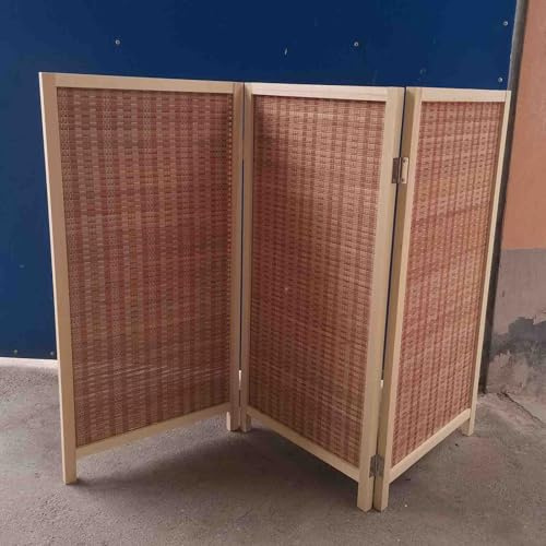 Divisorio pieghevole giapponese a 3 pannelli, in legno, autoportante, per casa, ufficio, corridoio, ingresso, altezza regolabile da 0,6 m a 1,8 m