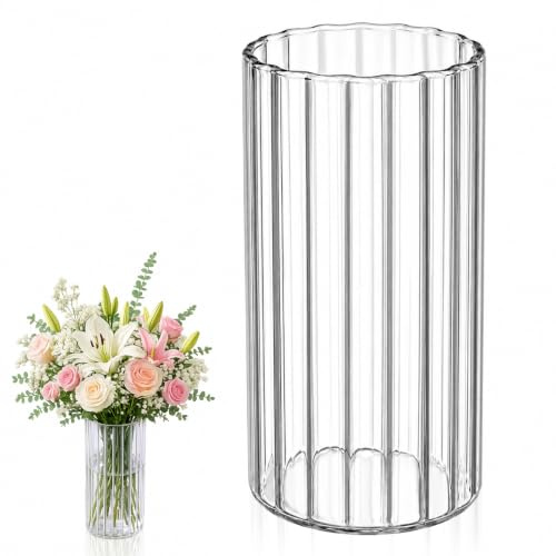 Jarrón de Cristal Transparente, Jarrones para Flores Jarrones Decorativos