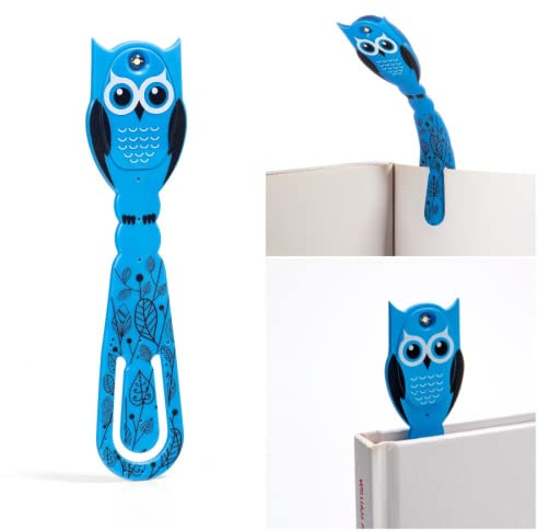 Flexilight Luce da Lettura | Segnalibro 2 in 1 Luce per Libro | Lampada LED a clip da Lettura | Pila per Leggere a Letto per Bambini e Adulti | Accessori per Libri | Idea Regalo per Lettori (Gufo)