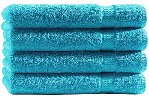 Top Fuel Fashion 4er Pack Gästetuch Elegance 18005 Handtuch 30x50 cm Frottier Baumwolle türkis (türkis)