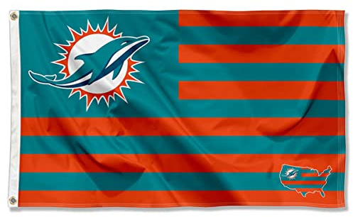 Miami Dolphins USA American Nation Stripes 3x5 Grommet Flag