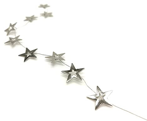 Metall Dekokette 40cm DIY Kerzenkette Bastel-Deko Floral Sterne Silber