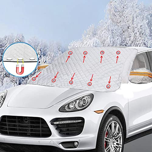 Frontscheibenabdeckung Auto, Auto Abdeckplane Winter 170 * 143CM, Frontscheibenabdeckung Winter mit 9 Magneten, Universelle Auto Scheibenabdeckung für gegen Shutz gegen Sonne Schnee Staub EIS Frost