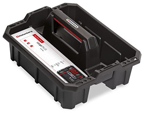 Kistenberg Caisse à outils Caisse de transport d'outils Caisse de transport d'outils avec séparateurs, poignée ergonomique, plastique, noir, 395 x 295 x 190 mm