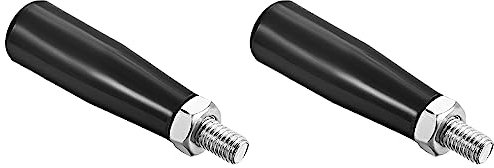 QUARKZMAN M8 x 47mm Poignée tournante Poignée x 2PCS Plastique Filetage mâle Tige Roue Machine Poignée pour Fraiseuse Machine, [Argenté, Noir]