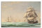 Fitz Henry Lane, The United States Frigate President Engaging The British Squadron, Kunstdrucke, Vintage-Kunst, Leinwandwand, berühmte Kunstdrucke, Poster, dekorative Malerei, Leinwand, Wandposter