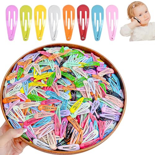 NTRUXZP 30pcs Pinces à Cheveux Snap, 5 cm Mini Barrettes à Cheveux, Barrette BB en Métal, Pince à Cheveux, Accessoires de Cheveux Mignon pour Bébés Tout-Petits Enfants Filles,Couleur aléatoire