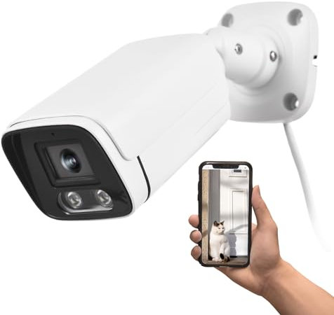 Andoer Caméra IP POE 4 MP Caméra de sécurité moniteur caméra de vision nocturne infrarouge objectif de 3,6 mm caméra de surveillance pour intérieur et extérieur avec microphone audio