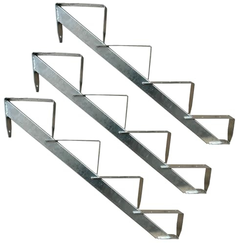 3 x trappstolpar trätrappor trappstång trappram 4 steg höjd 72 cm galvaniserad
