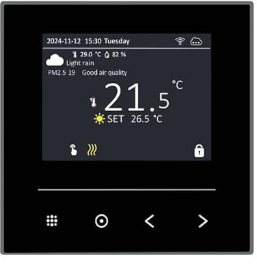 KETOTEK Wireless Room Thermostat for Electric Underfloor Heating 16A, Temperature Control Compatible with Alexa Smart Life/Tuya App, Digital Programmable Thermostat with NTC Probe Sensor