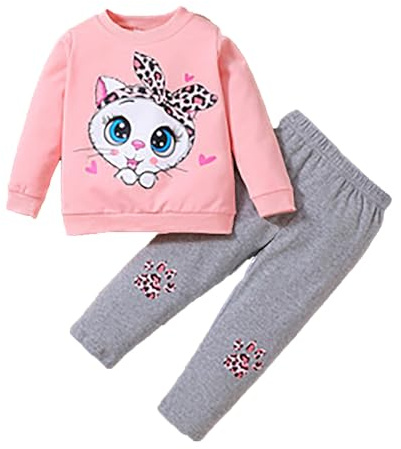 SoLu DAY8 Vetement Fille Hiver Pas Cher Jogging 1-6 Ans Ensemble Fille 2 Pièces Survetement Enfant Casual Tenu Habit Sport Pull Manche Longue Sweat + Pantalon