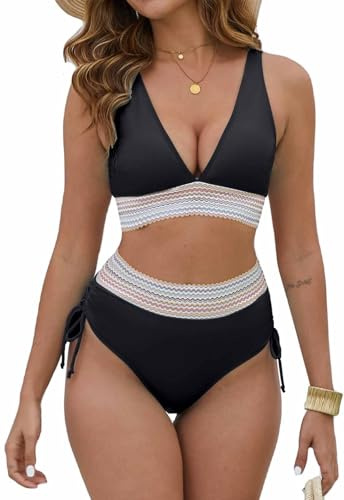 CheChury Bikinis para Mujer Push Up Trajes de Baño de Dos Piezas Triangular Acolchados Tops Brasileños Bañador con Relleno Bikini Top con Brasileño Braga Alta Natacion Viajes Playa Piscina