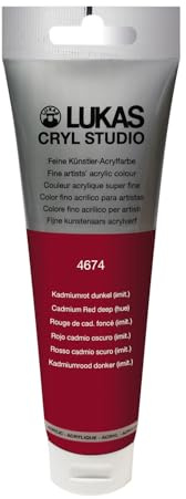 CREATIV DISCOUNT NEU LUKAS CRYL STUDIO/Acrylfarbe, 125 ml, Kadmiumrot dunkel (imit.)