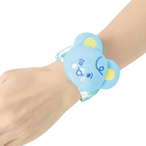 LittleForBig Sonajero para adultos – Pulsera suave y ajustable con cascabeles en diseño de oso azul