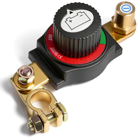 Mtchavno Batteriavskiljare 12 V-48 V, justerbar 180 ° batteribrytare, ON-OFF batteri huvudbrytare, bilbatteribrytare för bil, lastbil, båt