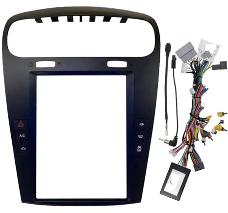 För Fiat För Freemont För Leap 2012 2013 2014 Bilram Fascia Adapter Canbus Box Decoder Android Radio Dash Fitting Panel Kit Bilradio Radiopanel set(Full Set Tesla DJ)