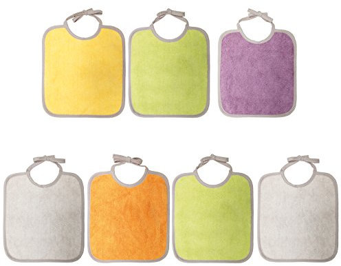 BabyCalin BBC201719 Lätzchen, 19cm x 21cm, 7er Set, mehrfarbig, 7 Stück