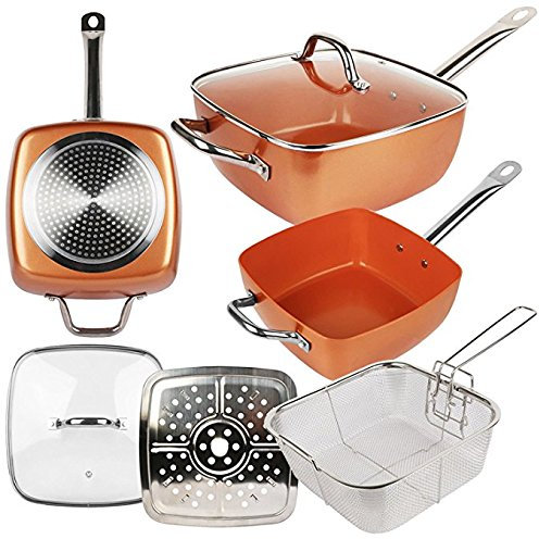 Thulos Kupferpfanne mit Keramik-Antihaftbeschichtung, 2,5 mm dick, Modell 24 cm: 24 x 9 x 24 cm.