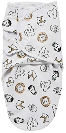 Meyco Baby Animal Pucksack, Erstausstattung Neugeborene (Pucktuch für Babys ab 0-3 Monaten, weicher Schlafkomfort, atmungsaktiv und feuchtigkeitsabsorbierend, Einschlafhilfe), Mehrfarbig