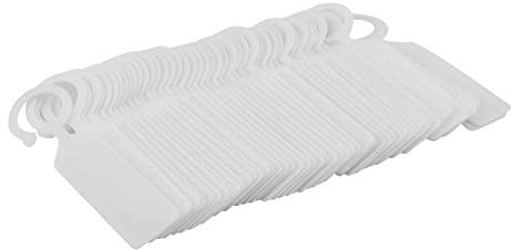 Etichette per piante sospese, in plastica, 100 pezzi, pianta albero vivaio, etichette riutilizzabili, impermeabili, decorazione 11 x 2,4 cm, colore: bianco