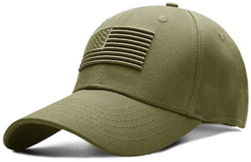 Sporty Baseballcap U.S.A. Flag Fahne USA Vintage Style Used Washed Look Retro Amerika Kappe Mütze Cap Schirmmütze Basecap (Army Green)