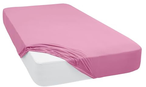 Mixibaby Spannbettlaken Jersey Spannbetttuch 100% Baumwolle Bettlaken Spannbettuch Laken 28 Farben, Größe:120 x 200 cm, Farbe:Altrosa