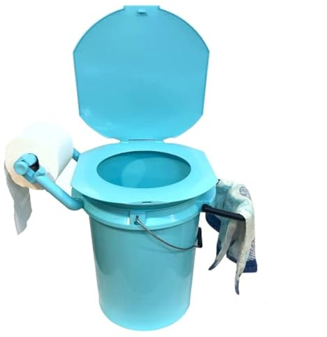 LEE FISHER SPORTS Camping Toilet, Portable Toilet with Toilet Paper, Accessory Holder-Great for Fishing, Boating, Camping, Hunting, Hiking, Outdoor Activities. (Toilet Paper, Accessory not Included)