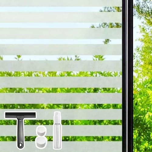 DARUITE Vinilos para Cristales 90x200cm, Esmerilado Rayas Vinilo Ventana Privacidad, Translucido Decorativos Anti UV Electrostaticos Vinilo Adhesivo Cristal para Puertas Cristal Cocina Oficina