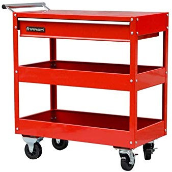 SGSG Multifunktions-Tragbare Sackkarren, Recyclingfahrzeuge, Werkzeugwagen, 3-stufiger Multifunktions-Schubladen-Organizer, Service-Werkzeugschrank, 100 kg tragend Schwarz, 800 x 385 x 800 mm Auf