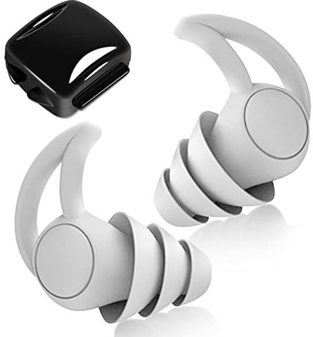 ACWOO Tapones Oidos Ruido, Ear Plugs ​para Dormir con Reducción de Ruido Reutilizables, Tapones Silicona Ultrasuave Lavables, Tapones para Dormir, Estudiar, Trabajar, Viajar, Aviones, Ronquido (Gris)